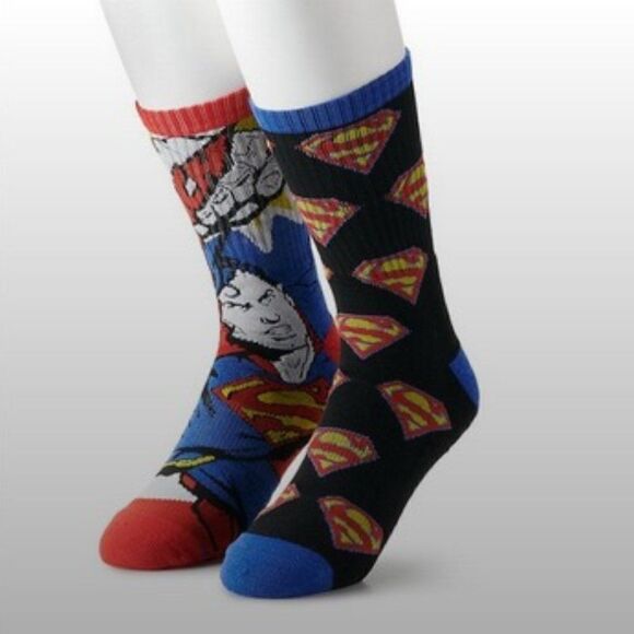 DC Superman Crew Socks  - Picture 1 of 2
